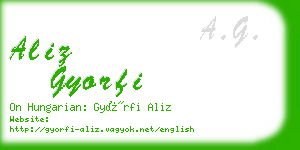 aliz gyorfi business card